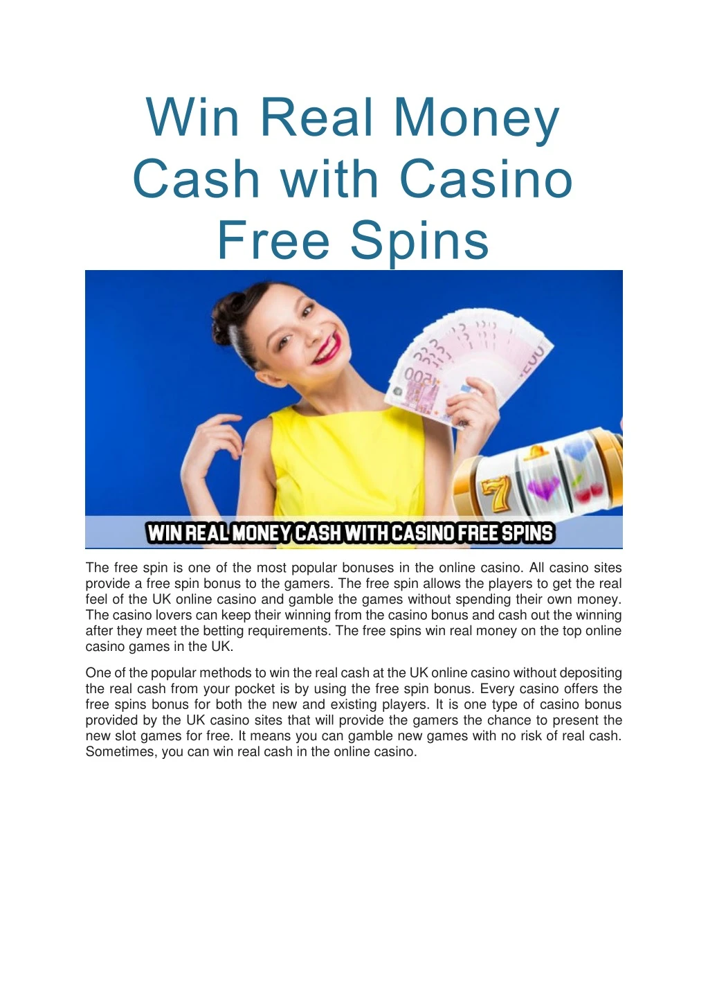 win real money cash with casino free spins n.