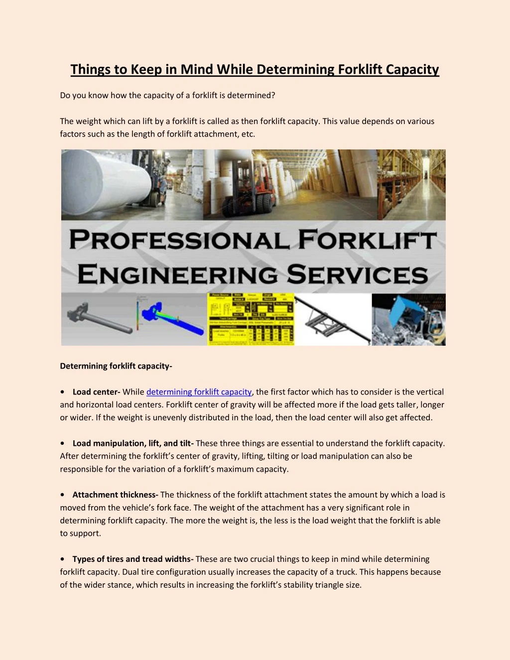 things to keep in mind while determining forklift n.