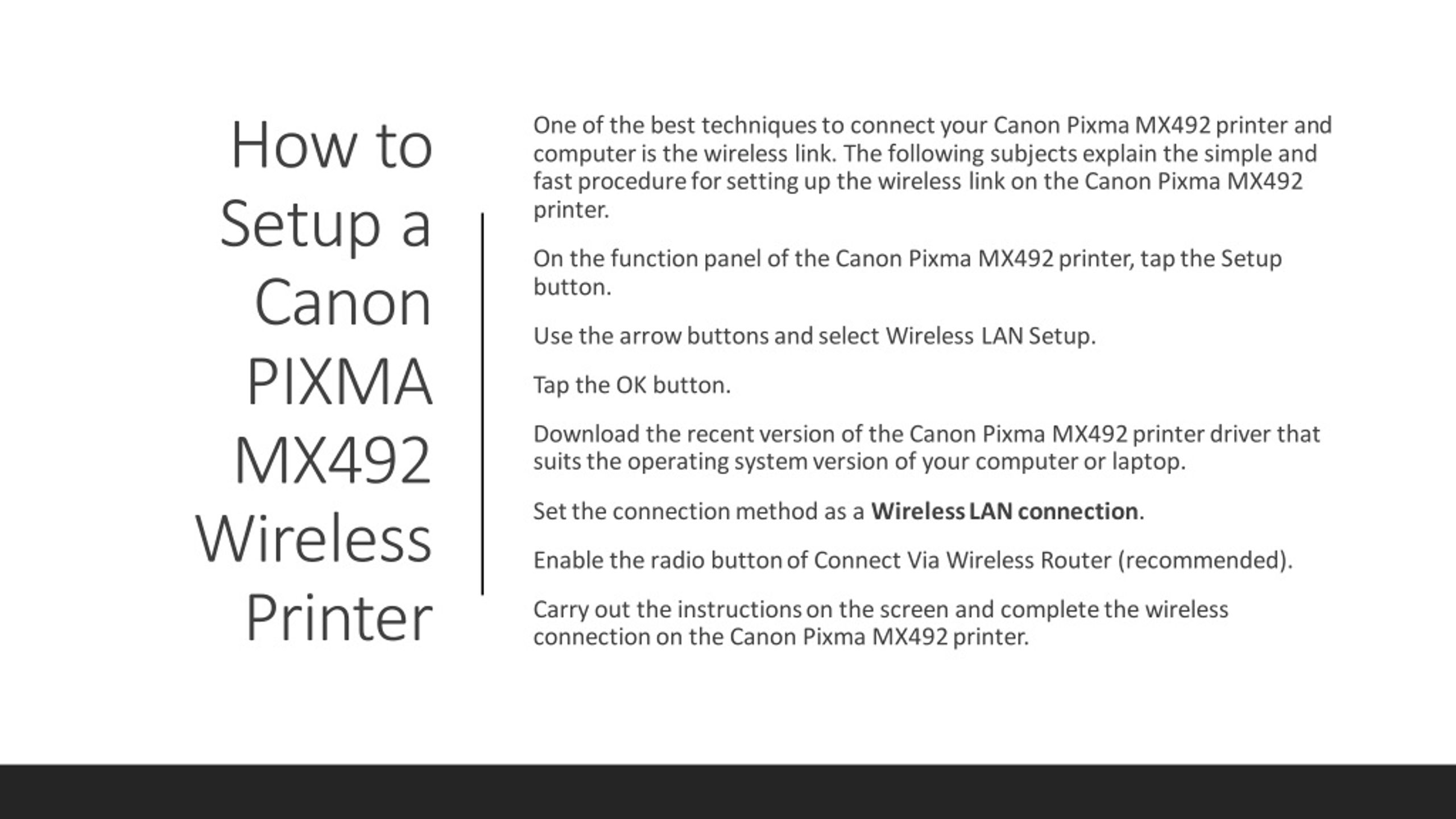 Ppt Steps To Setup Canon Mx492 Printer Setup Powerpoint Presentation Id8394819 