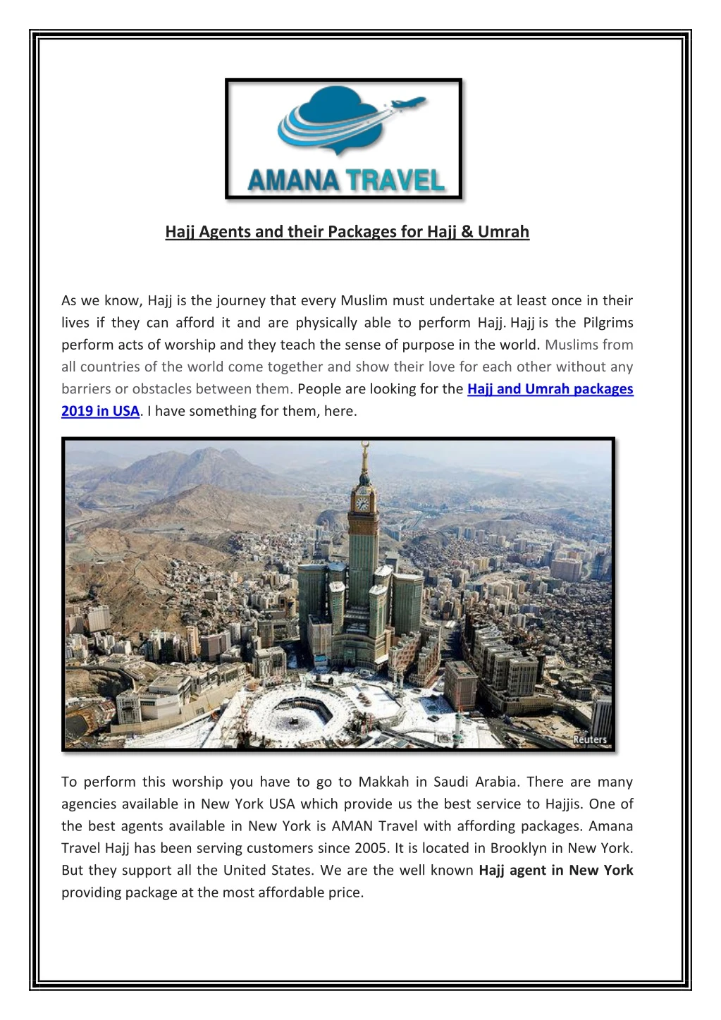 hajj agents and their packages for hajj umrah n.