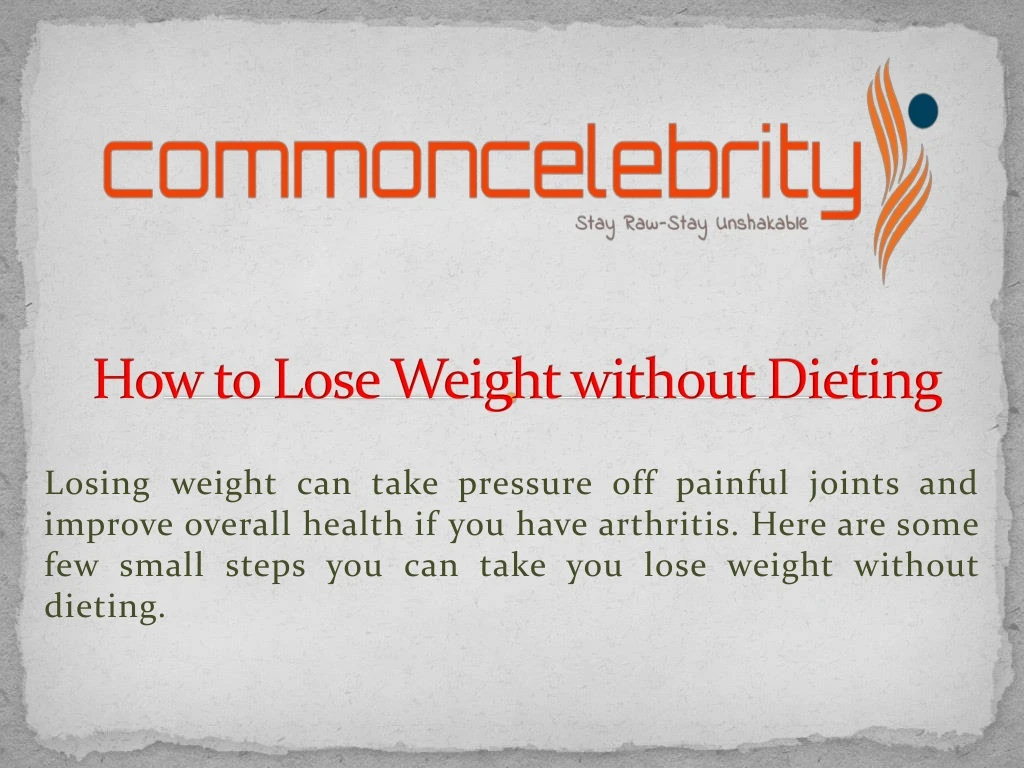 how to lose weight without dieting n.