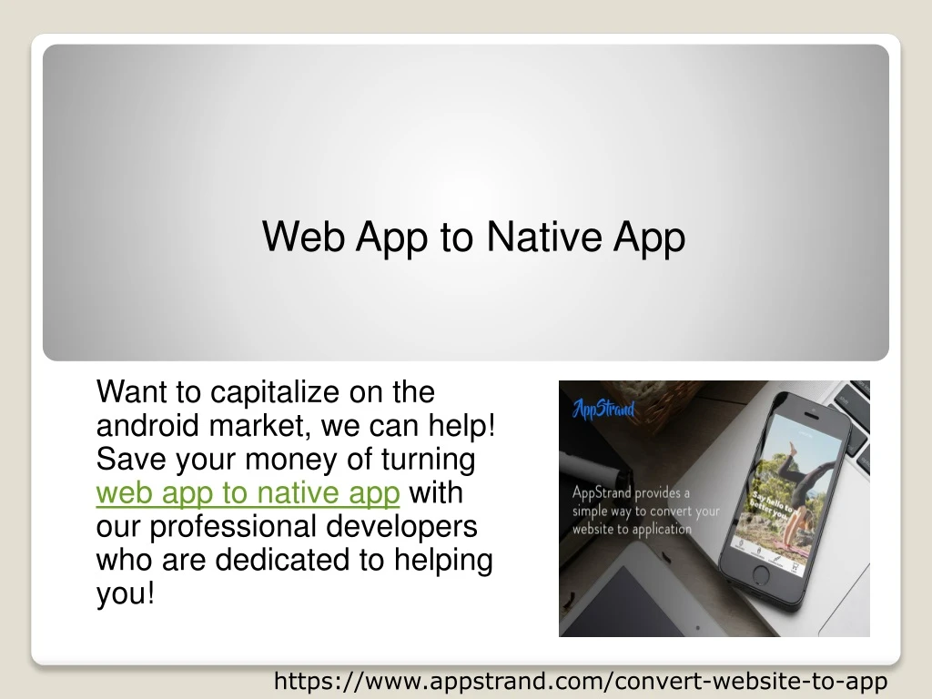web app to native app n.