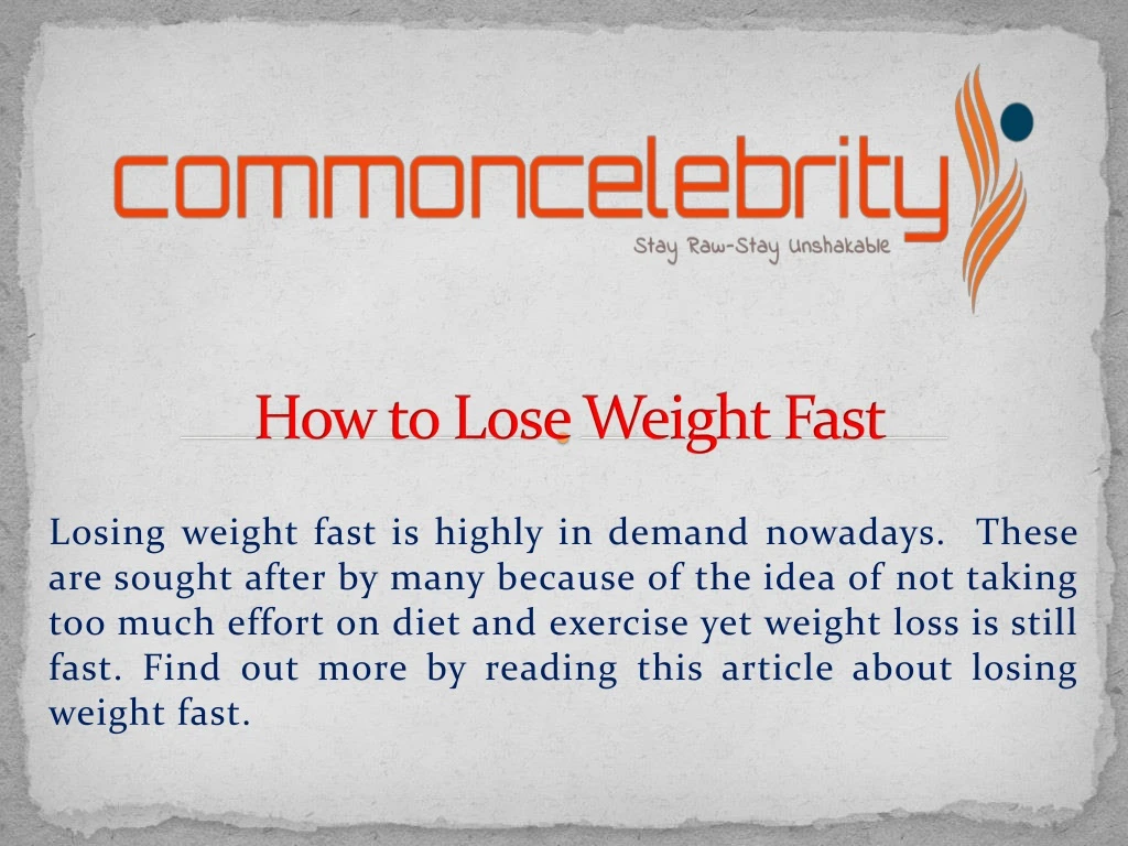 how to lose weight fast n.