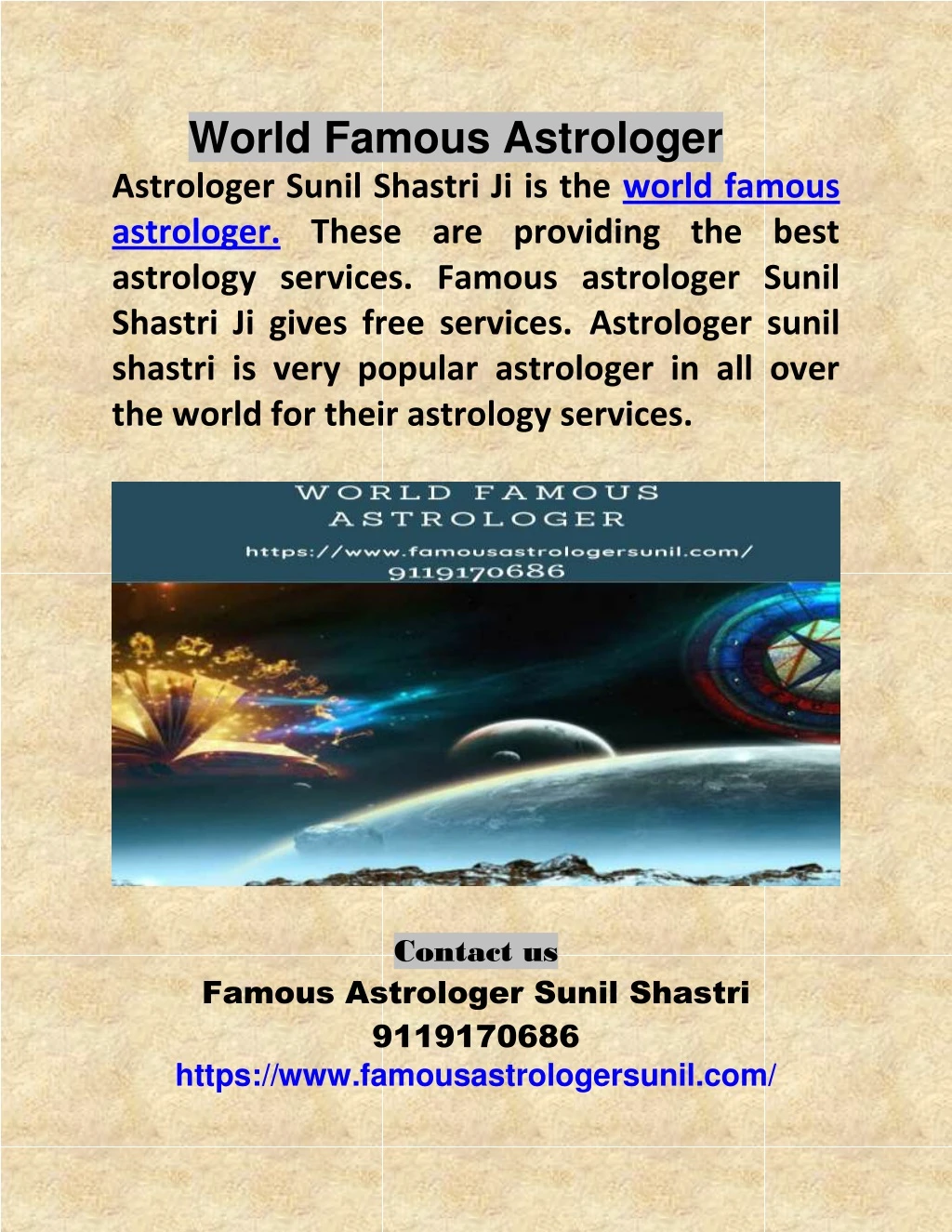 world famous astrologer astrologer sunil shastri n.