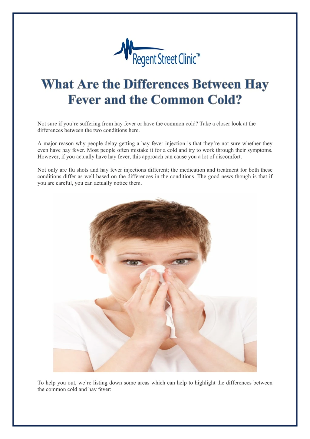 PPT What Are the Differences Between Hay Fever and the Common Cold