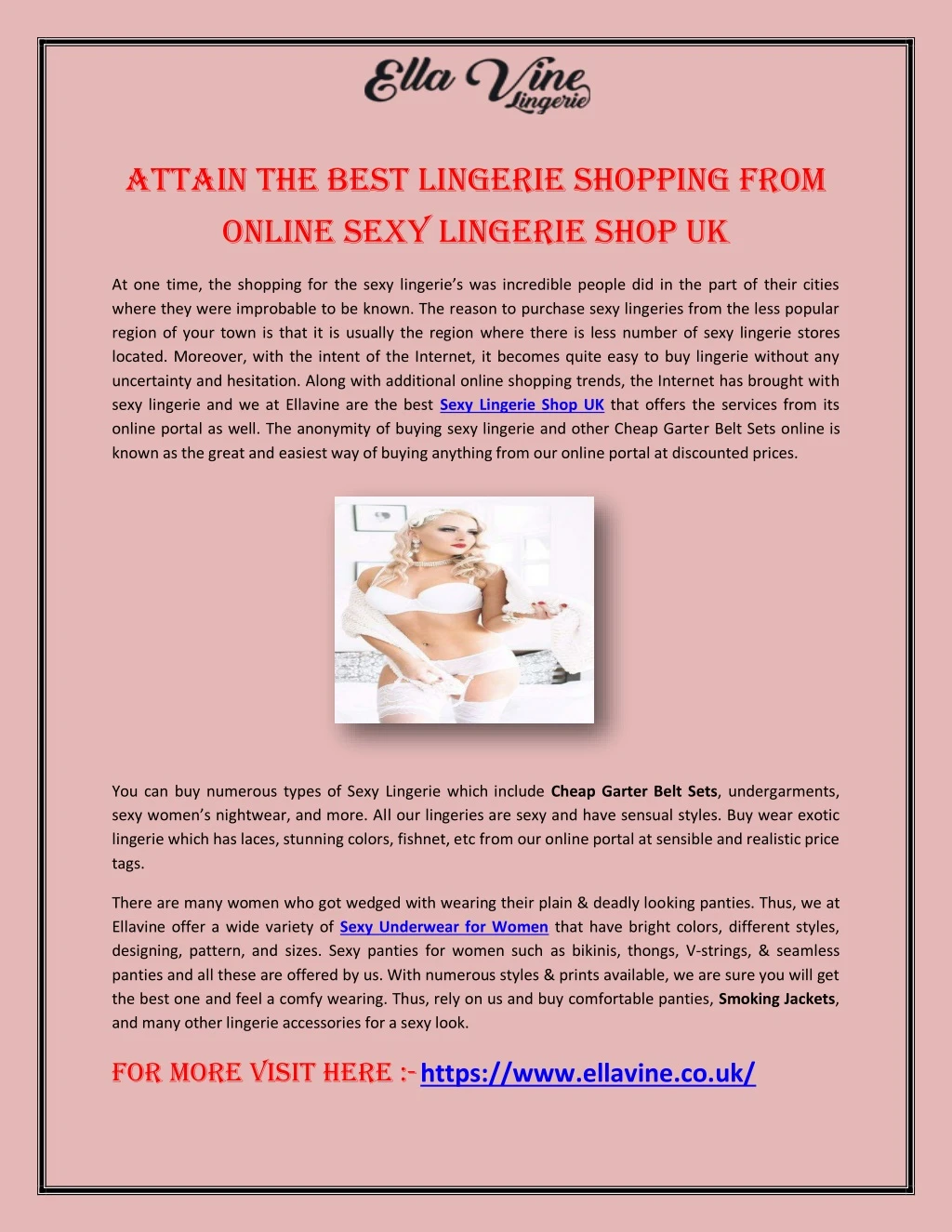 attain the best lingerie shopping from online n.