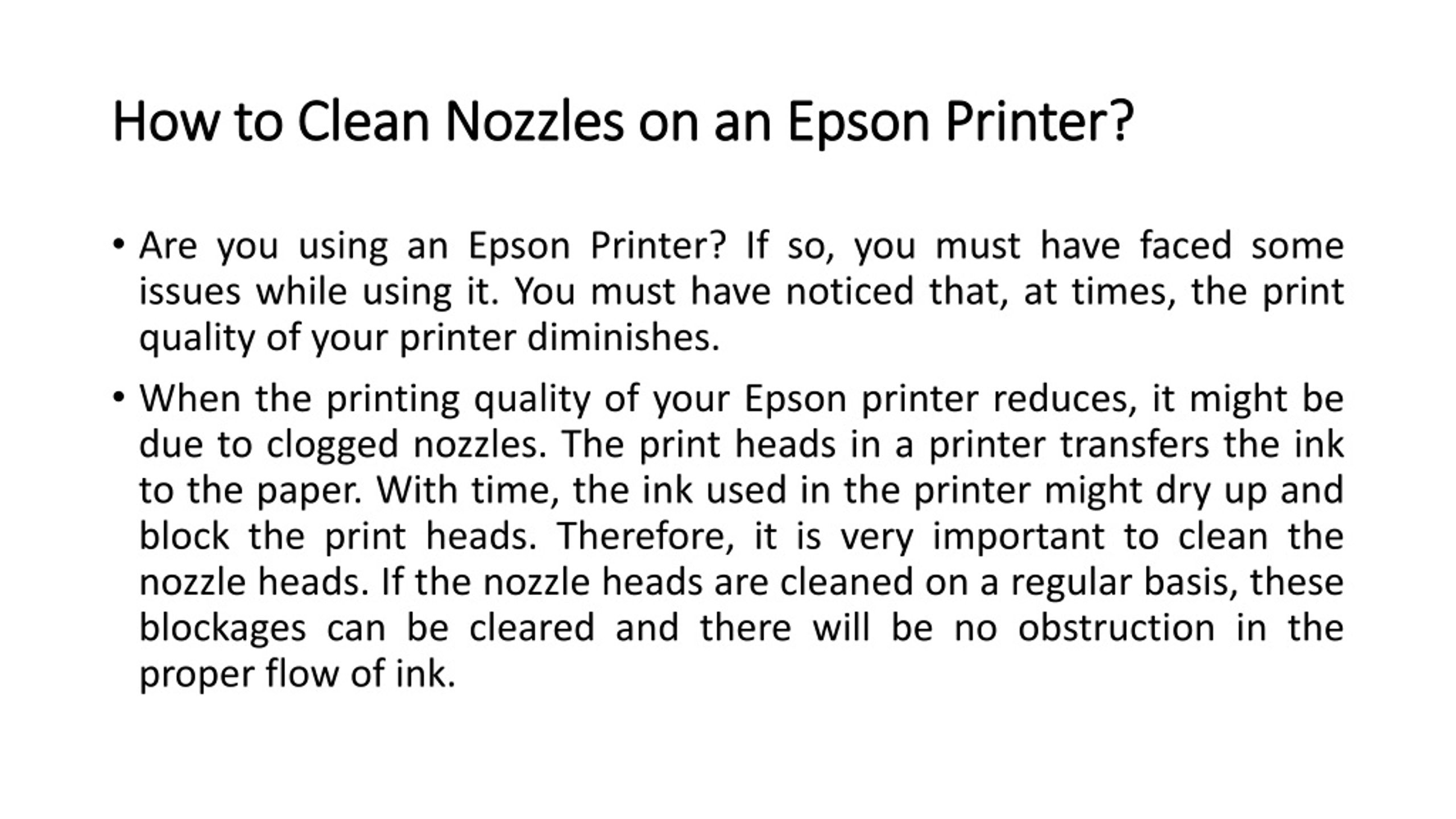 Ppt How To Clean Nozzles On An Epson Printer Powerpoint Presentation Id8420356 9014
