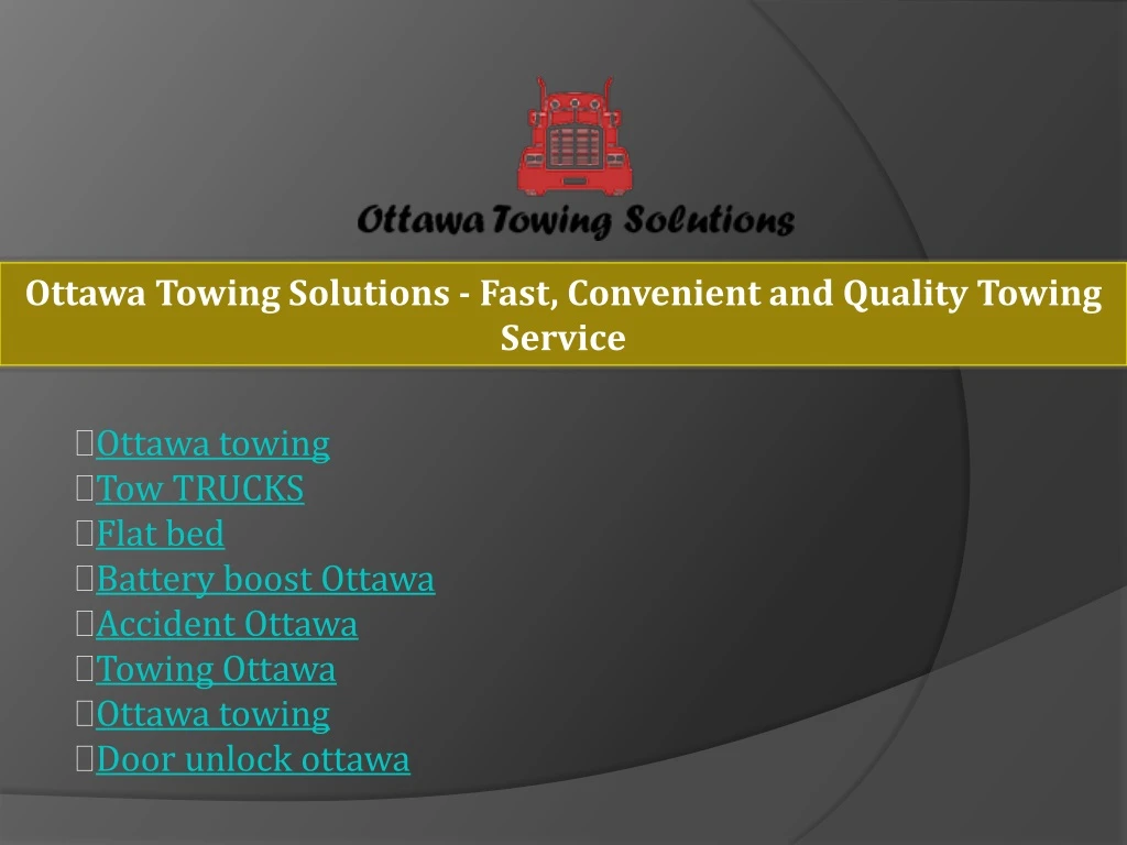 ottawa towing solutions fast convenient n.