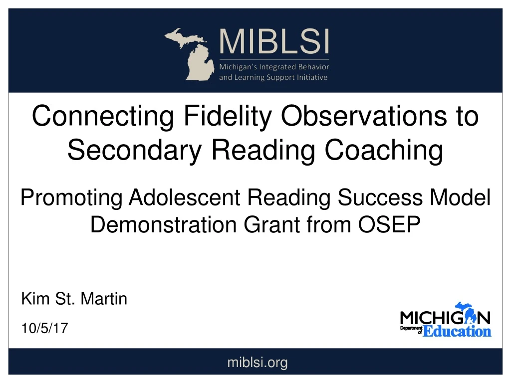 connecting fidelity observations to secondary reading coaching n.
