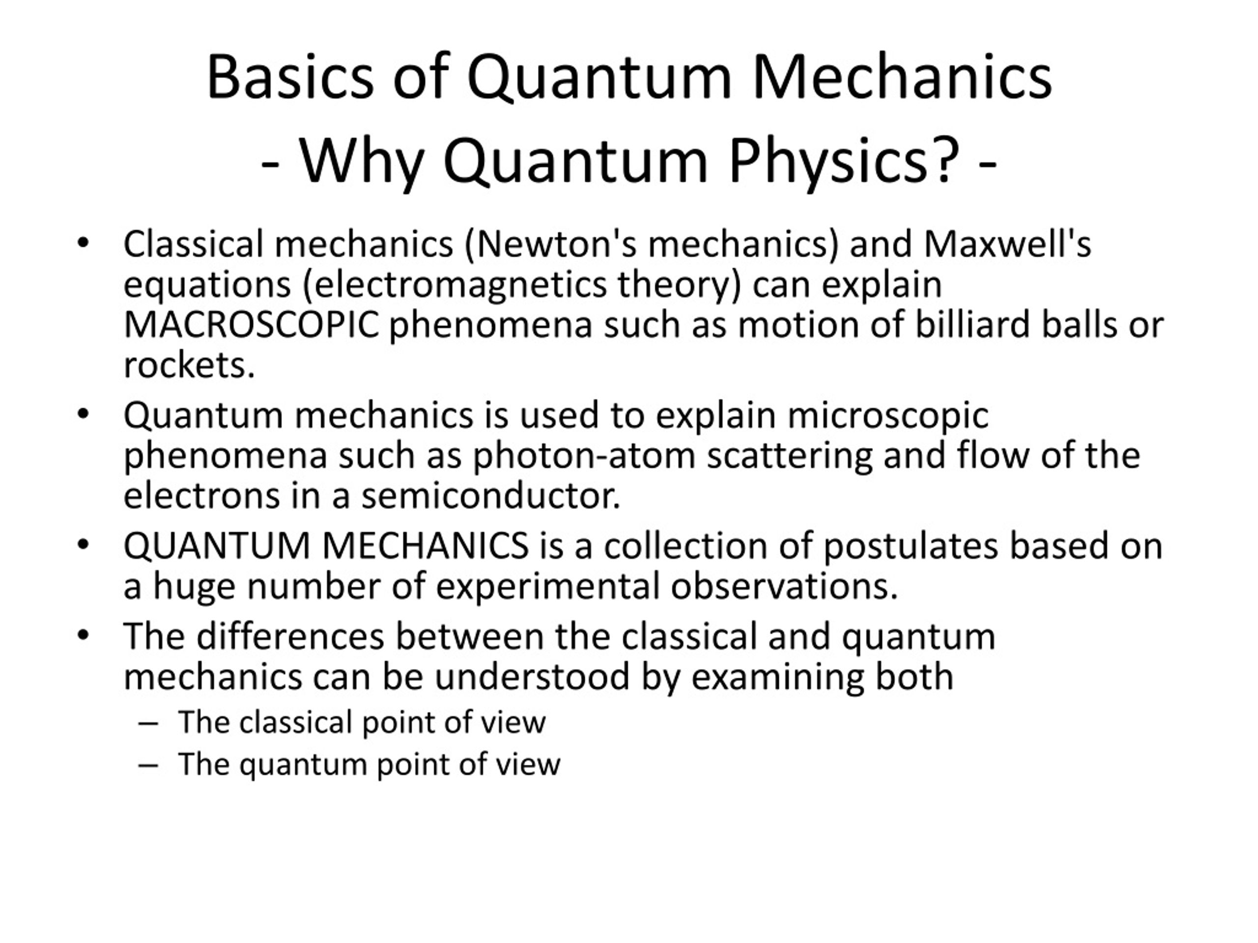 research work on quantum mechanics