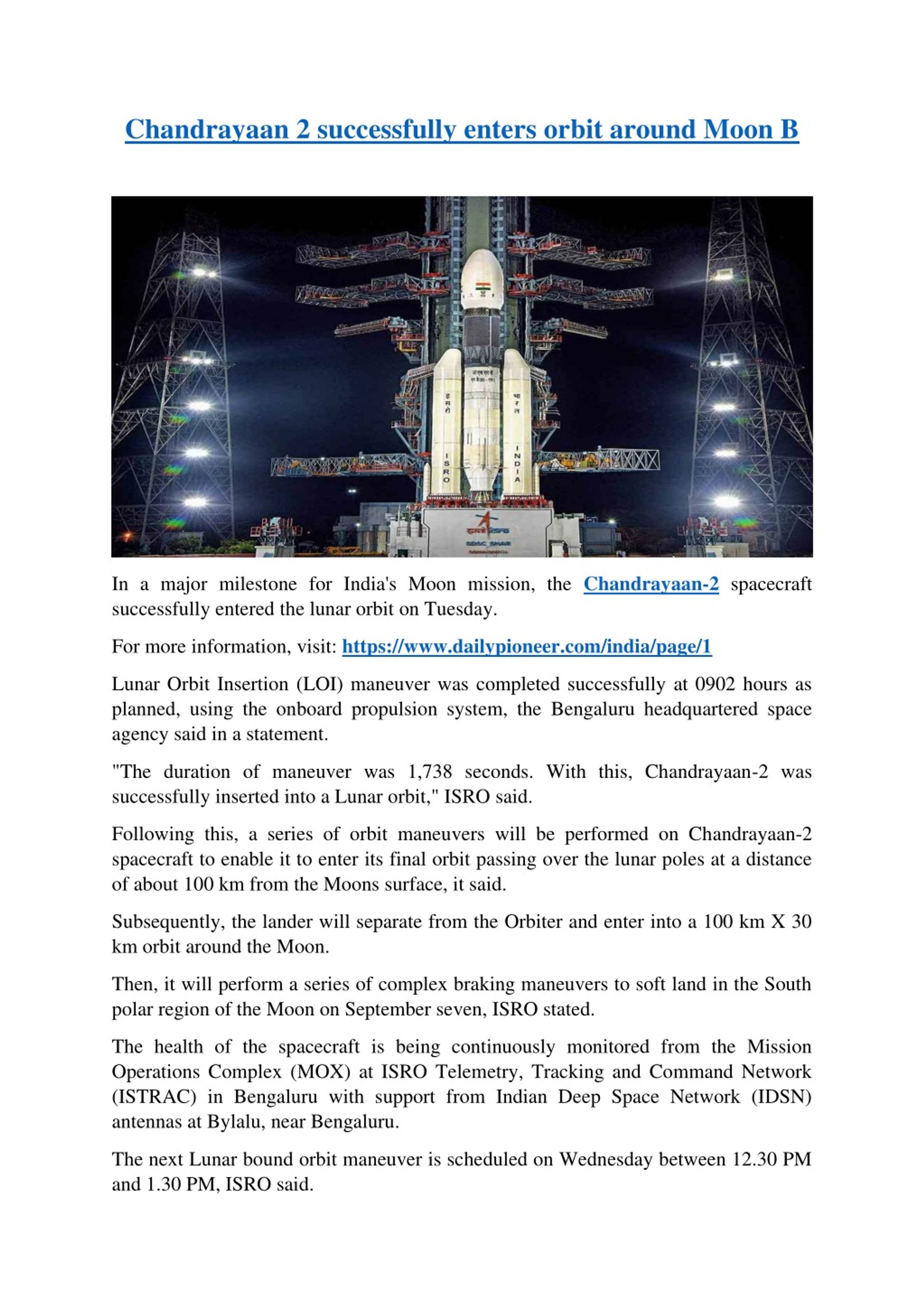 ppt presentation on chandrayaan 2