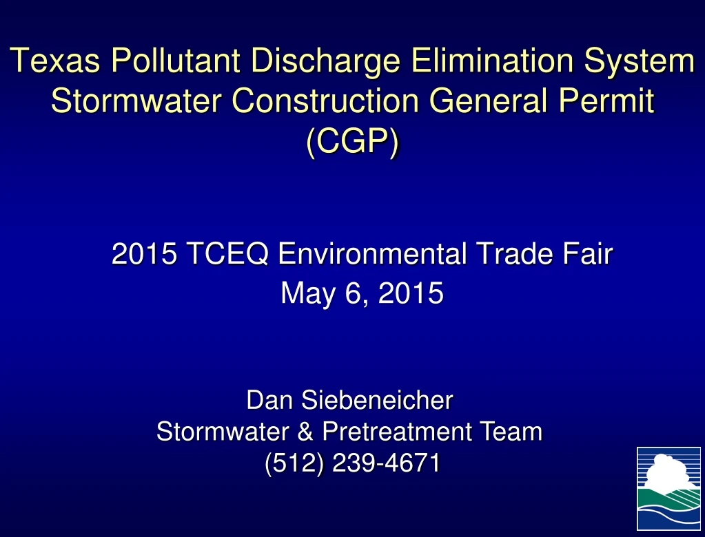 Ppt Texas Pollutant Discharge Elimination System Stormwater