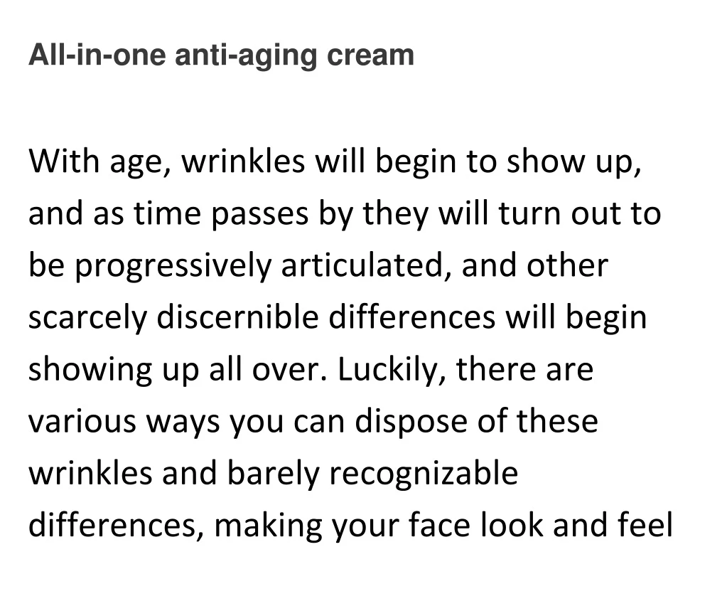 all in one anti aging cream n.