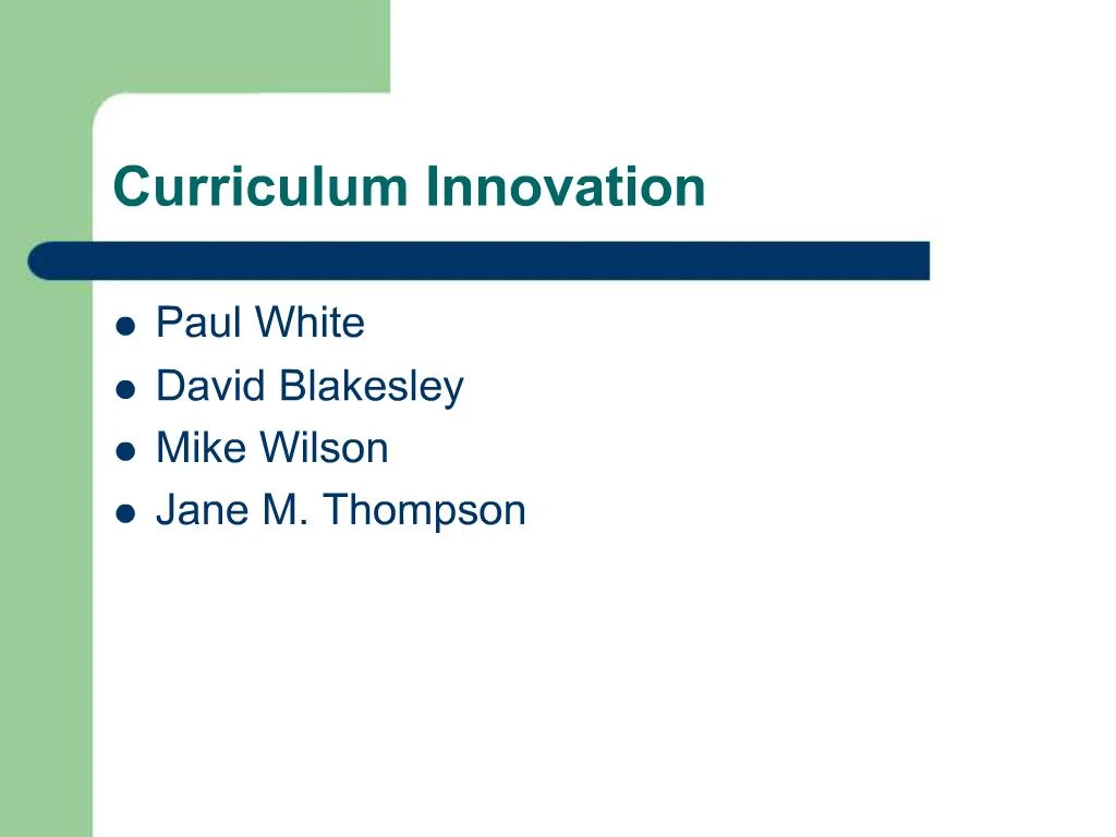 PPT - Curriculum Innovation PowerPoint Presentation, Free Download - ID ...