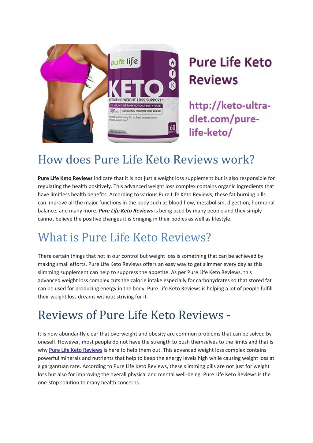 how does pure life keto reviews work n.