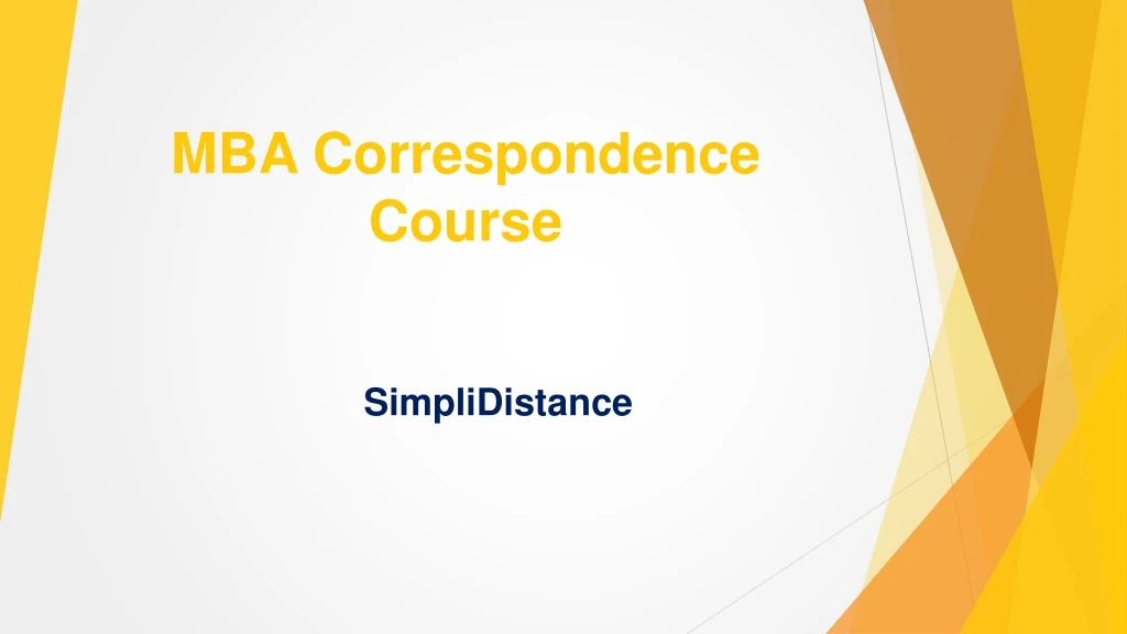 mba correspondence course n.