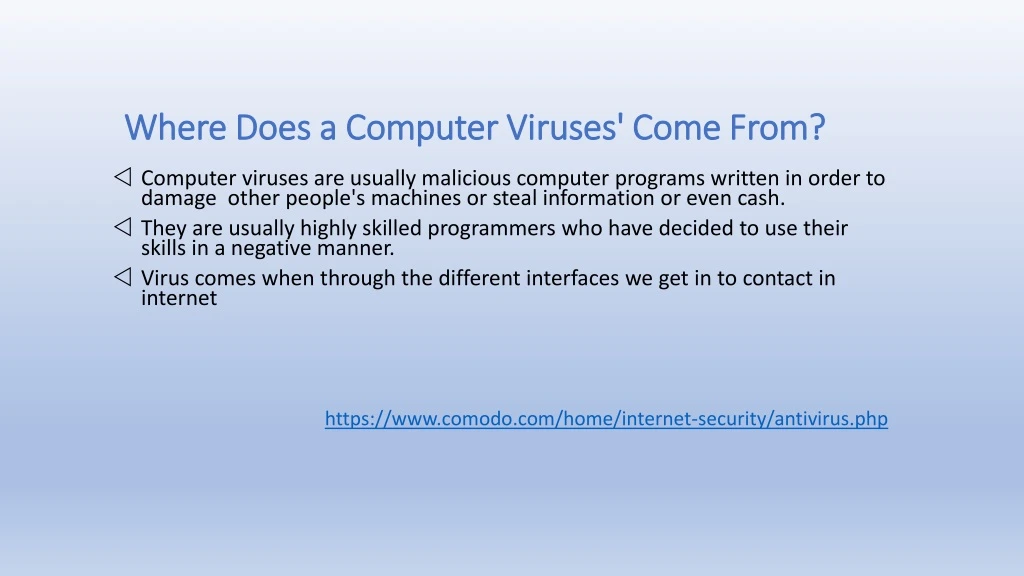 where does a computer viruses come from n.