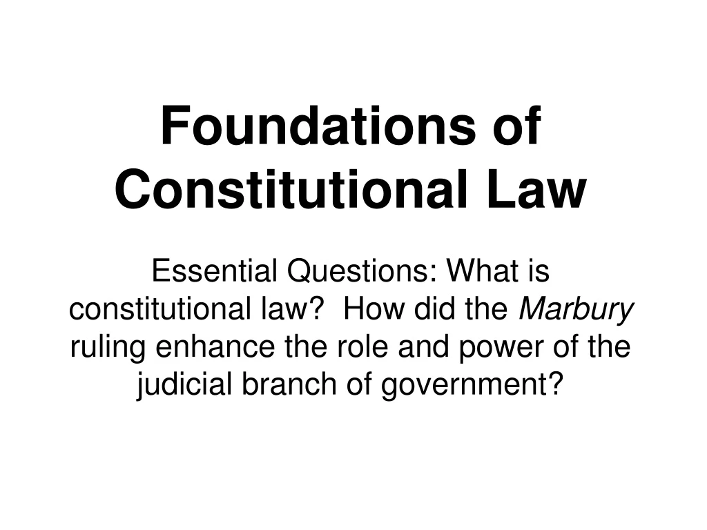 foundations of constitutional law n.
