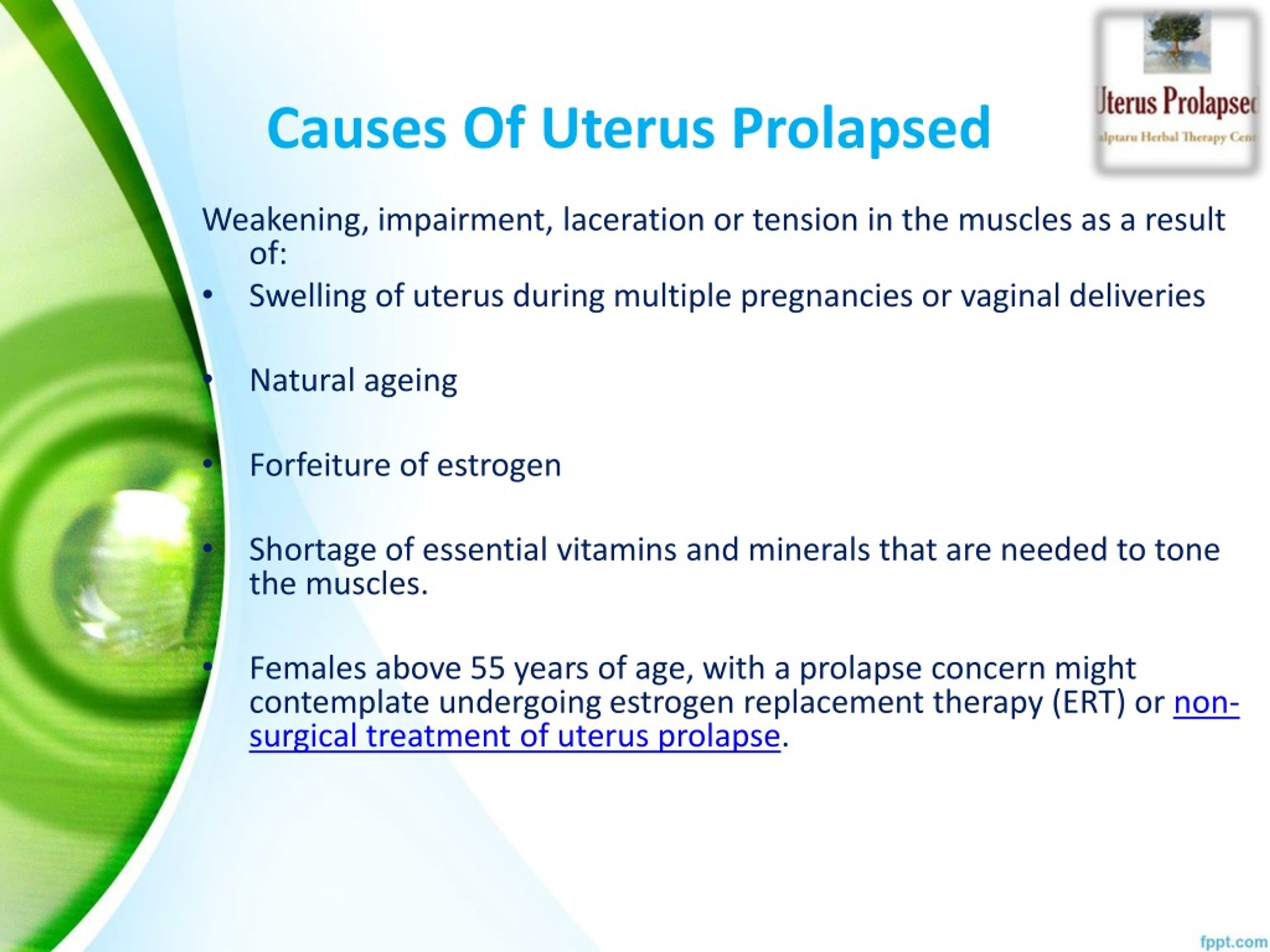 Ppt Herbal Treatment Of Prolapse Uterus Kalptaru Herbal Therapy Centre Powerpoint 