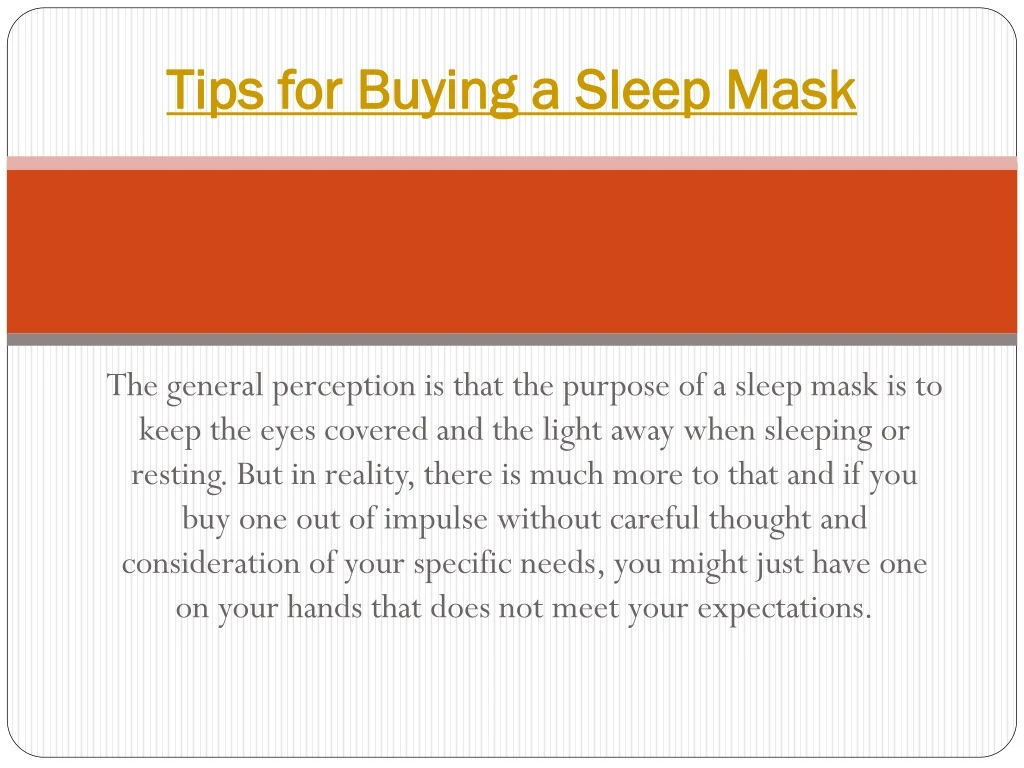 tips for buying a sleep mask n.