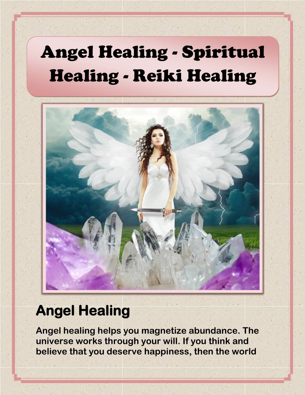 angel healing spiritual healing reiki healing n.