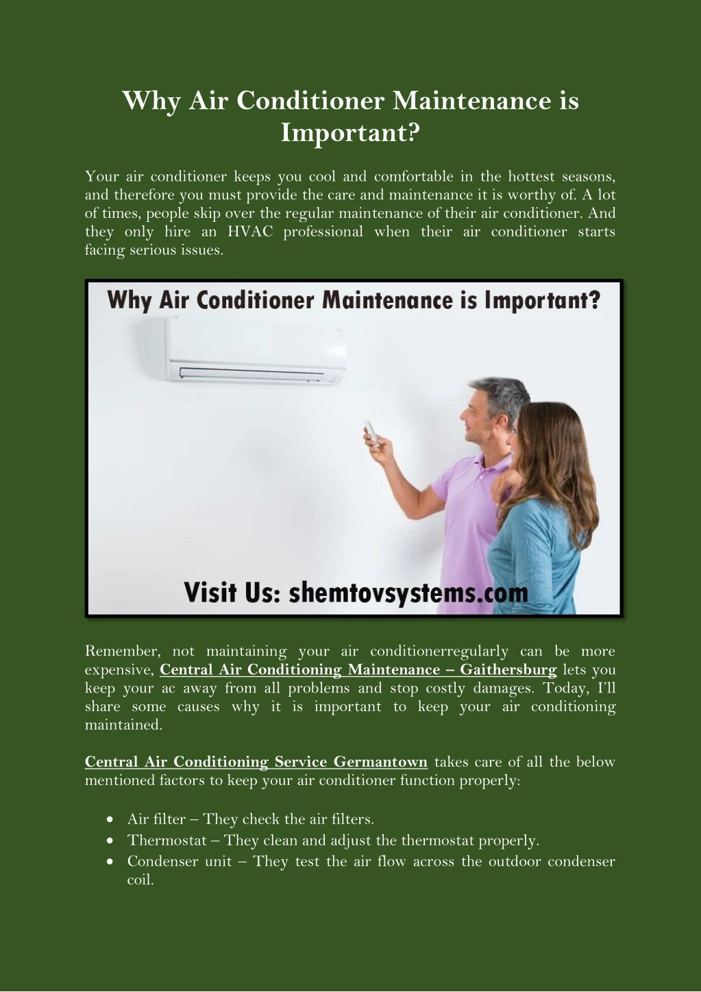 why air conditioner maintenance is important n.