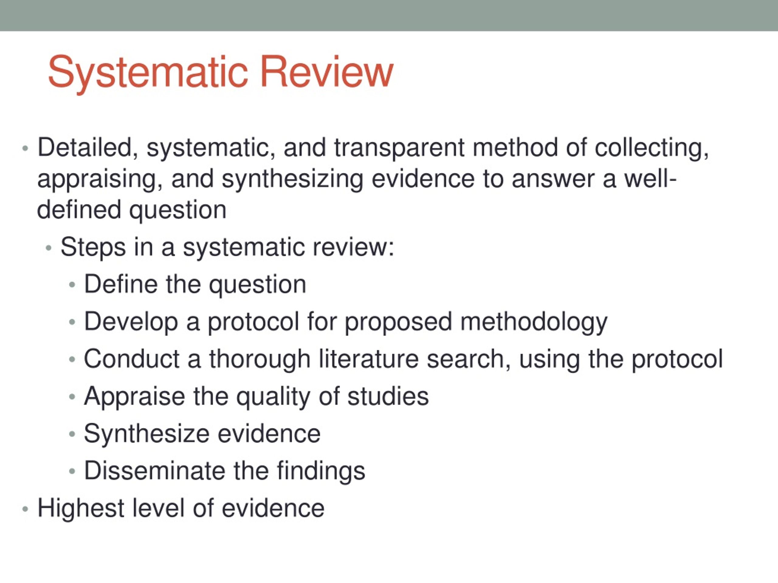  what Is Systematic Review Study Design