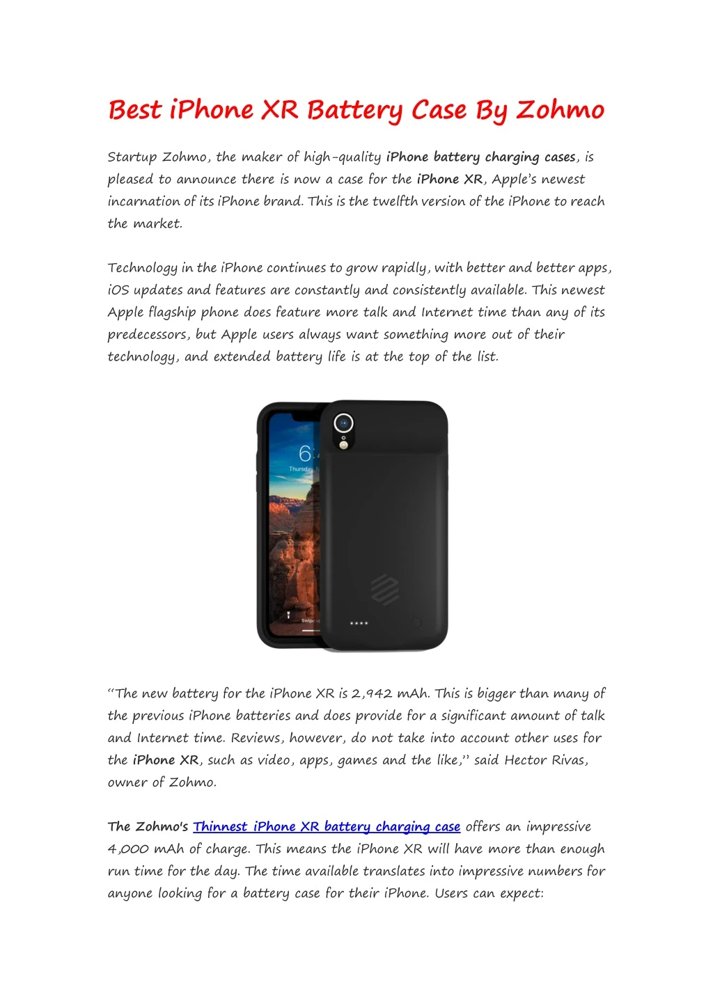 best iphone xr battery case by zohmo n.