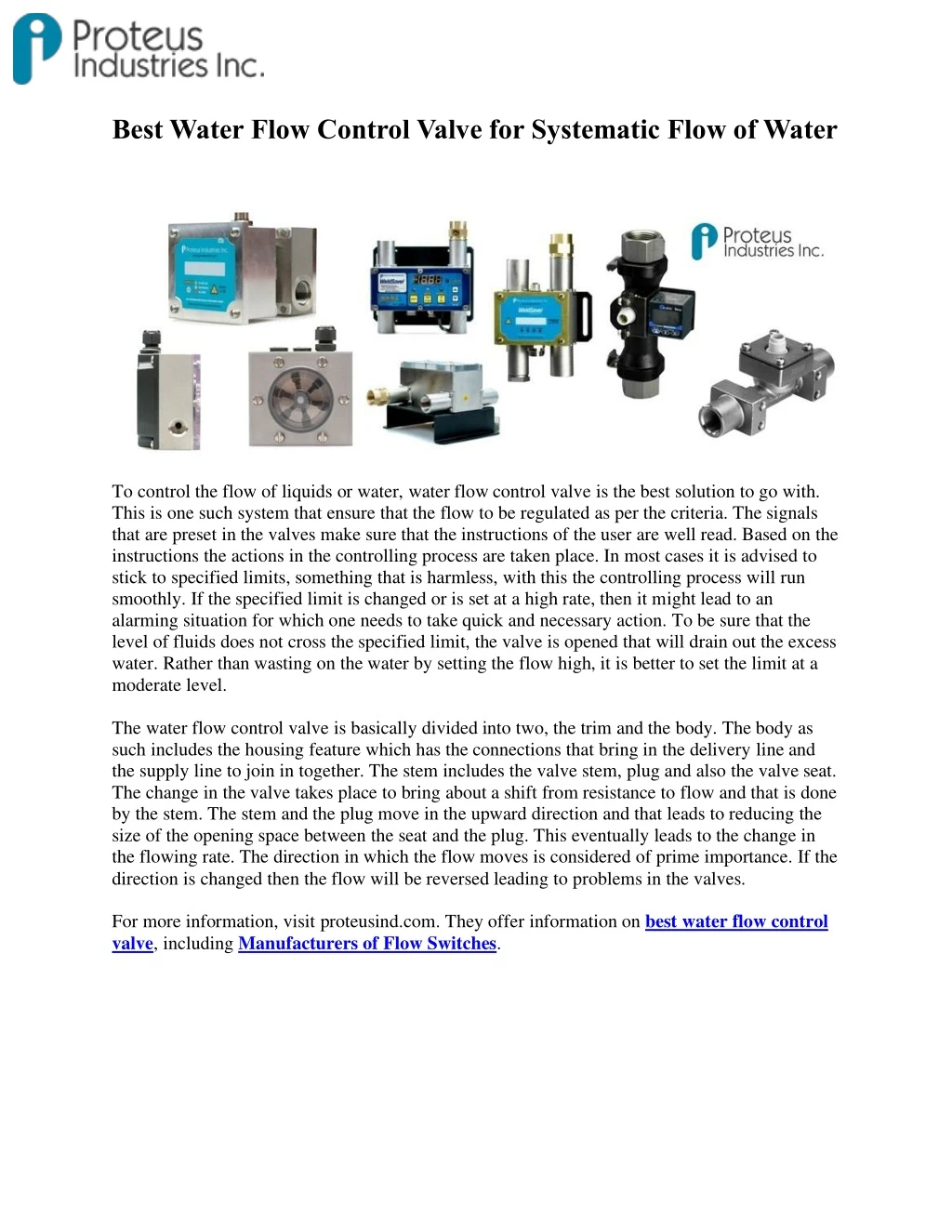 best water flow control valve for systematic flow n.