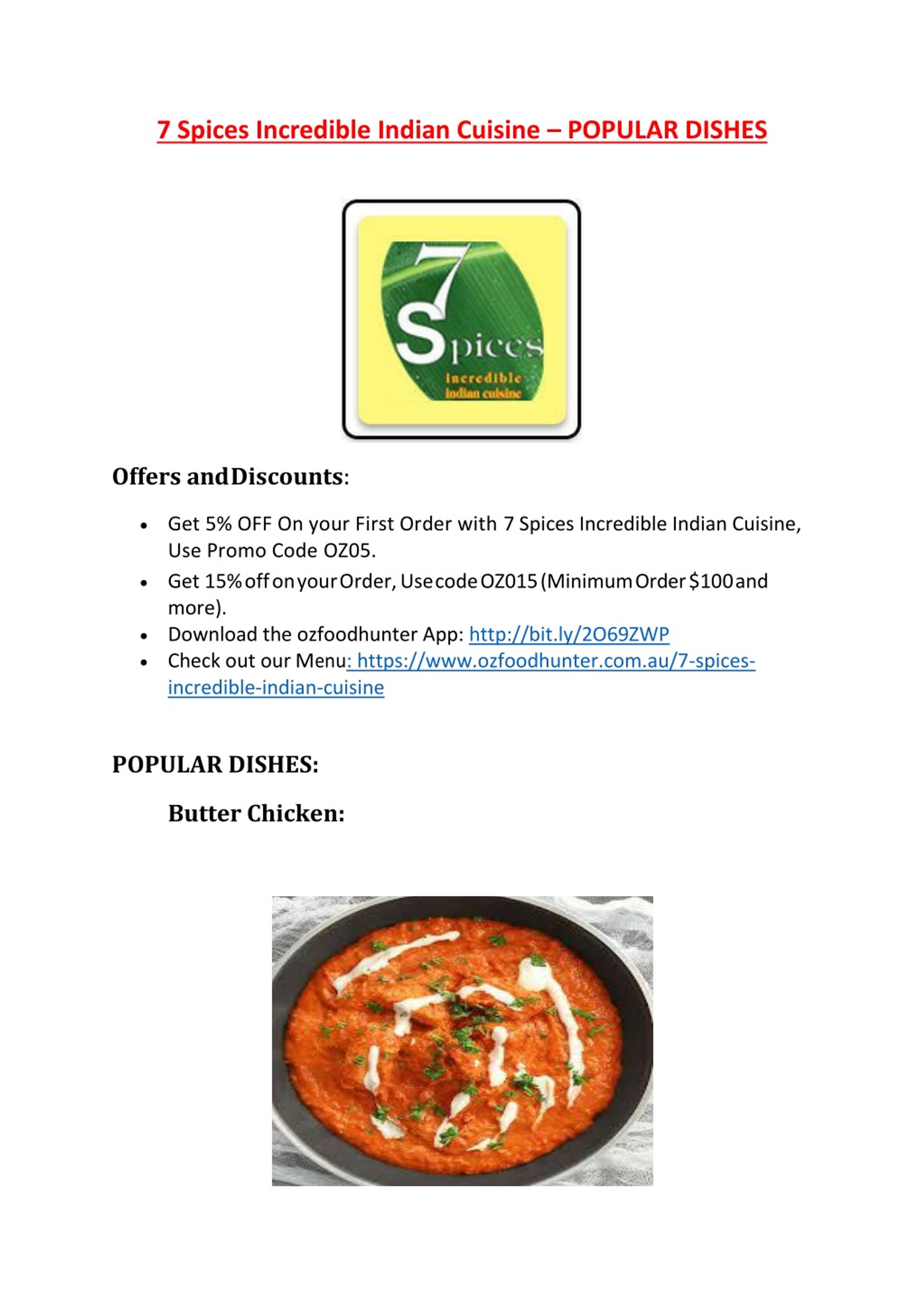 PPT - 15% Off - 7 Spices Incredible Indian Cuisine-Applecross - Order ...