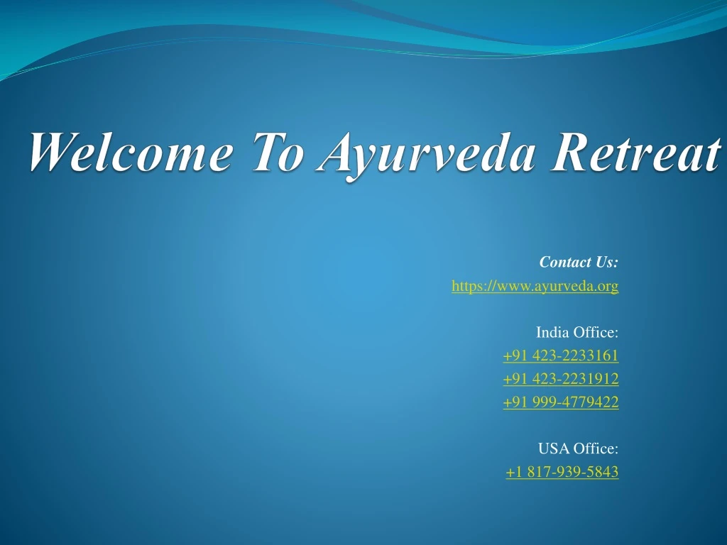 welcome to ayurveda retreat n.