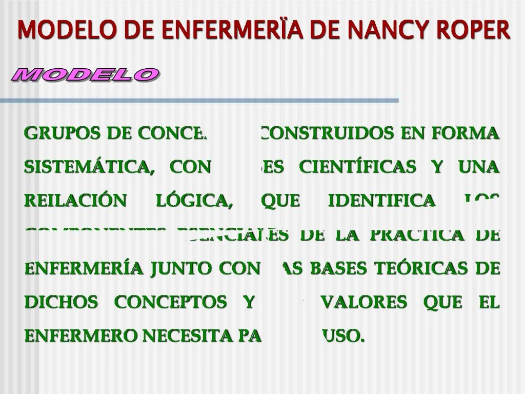 PPT - MODELO DE ENFERMER A DE NANCY ROPER PowerPoint Presentation, free  download - ID:849853