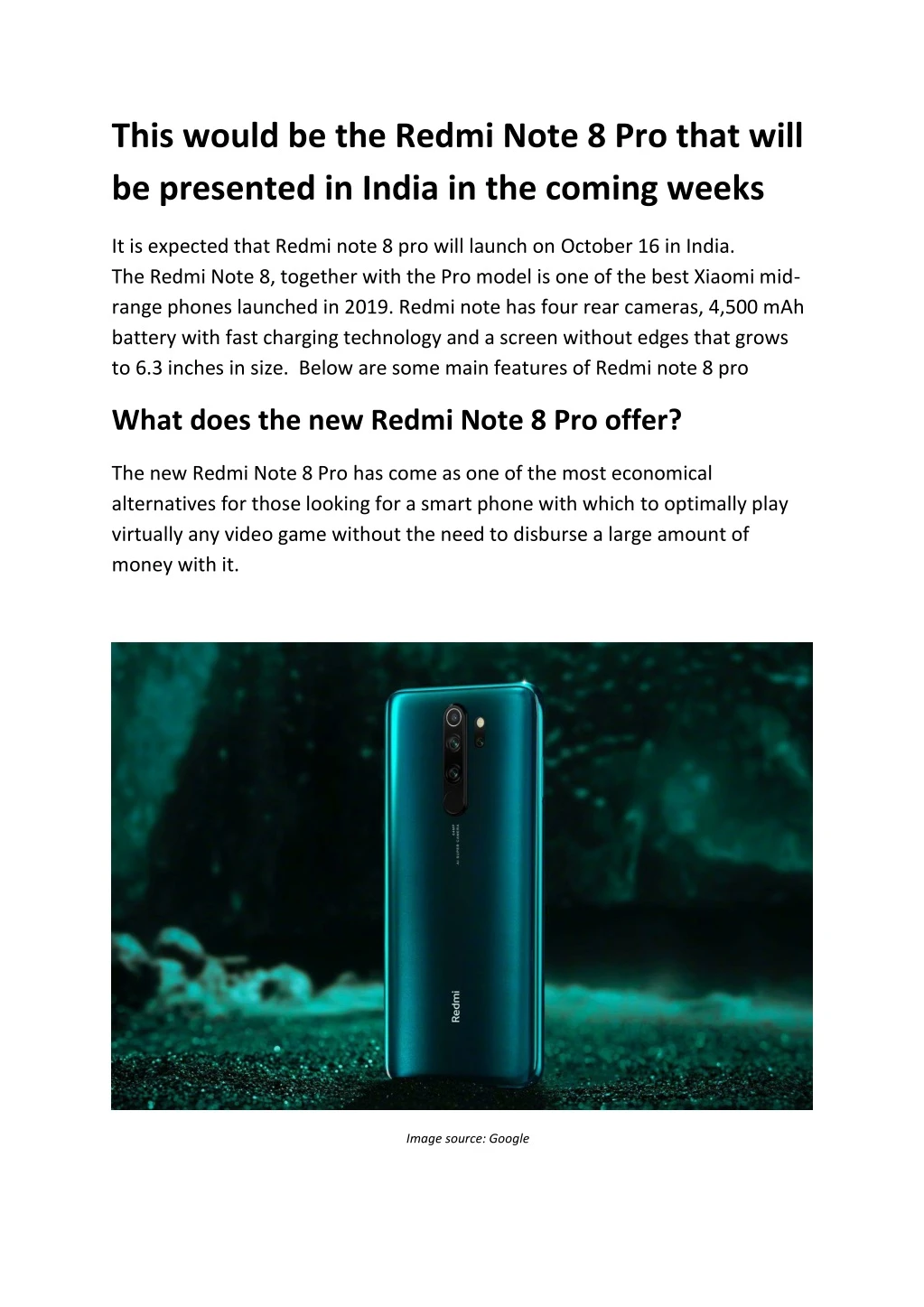 this would be the redmi note 8 pro that will n.