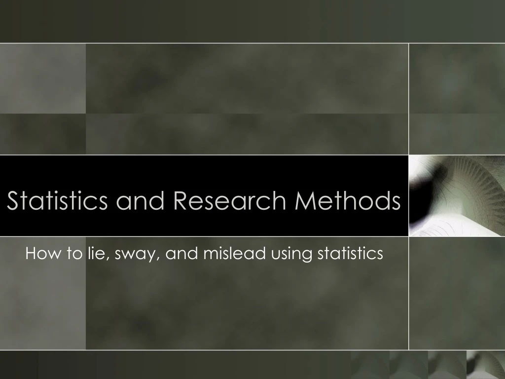 statistics and research methods n.