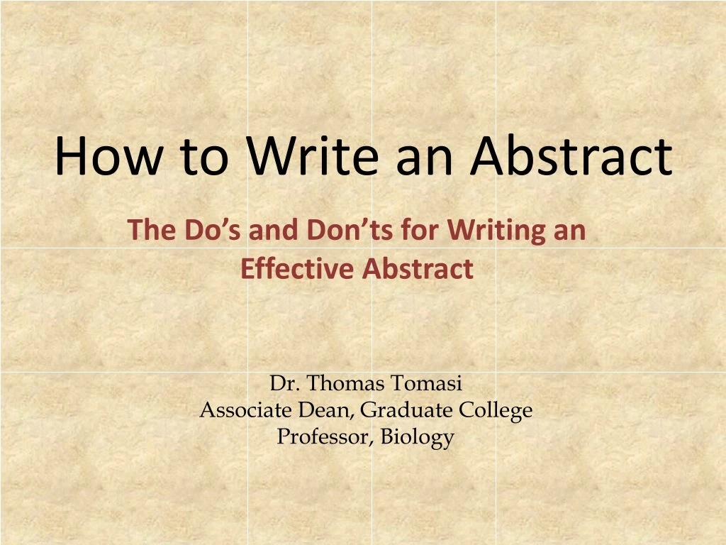 how to write abstract for ppt presentation