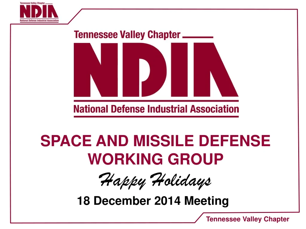 space and missile defense working group happy n.