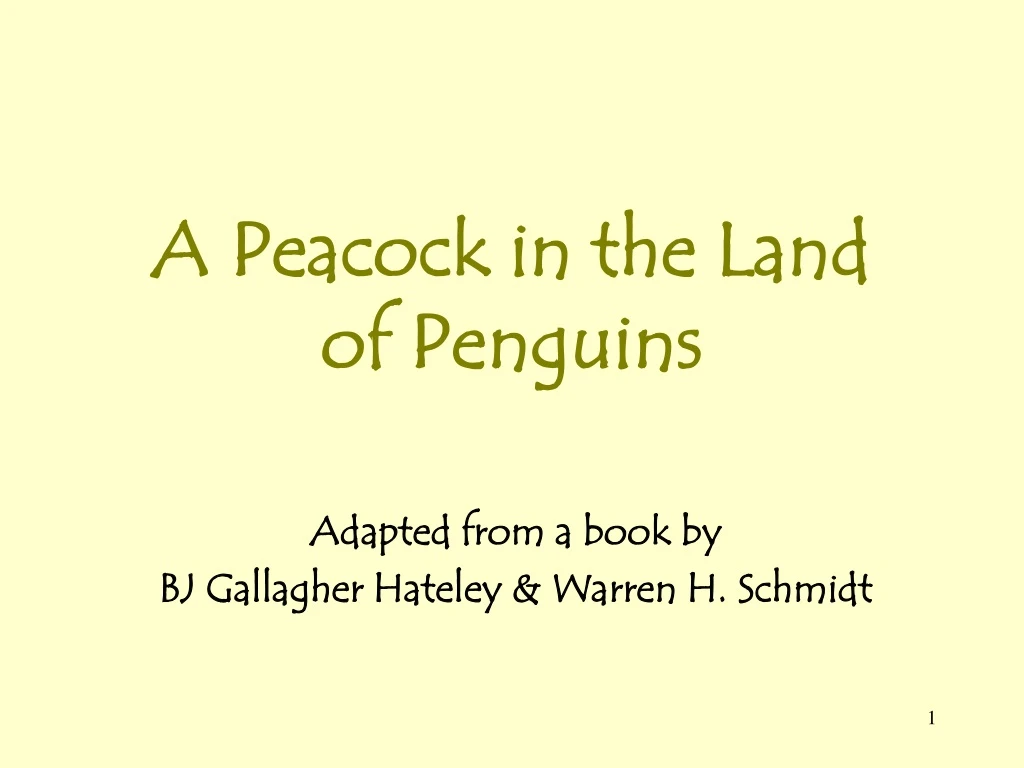 a peacock in the land of penguins n.