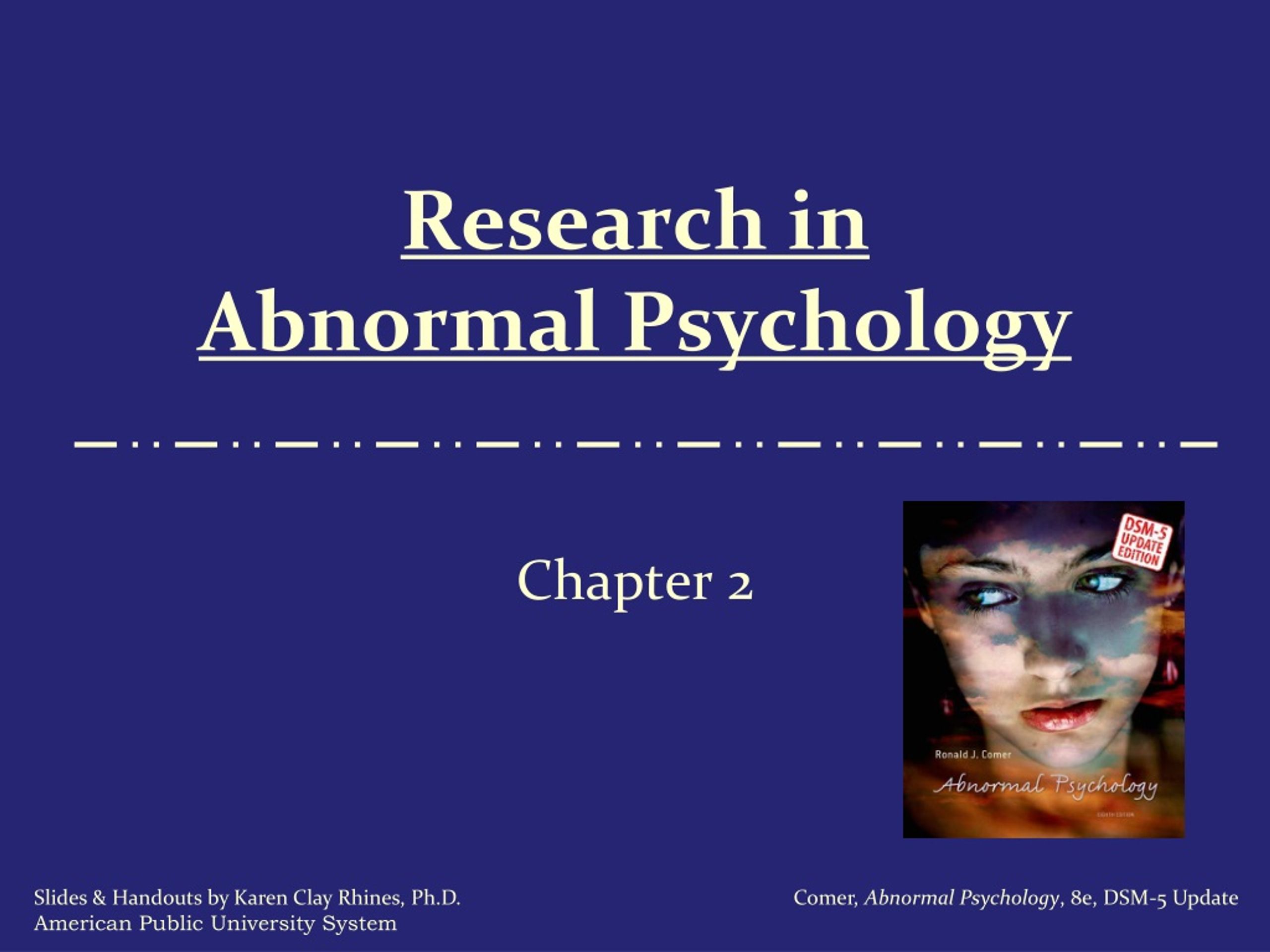 good abnormal psychology research topics