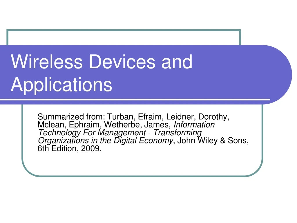 wireless devices and applications n.
