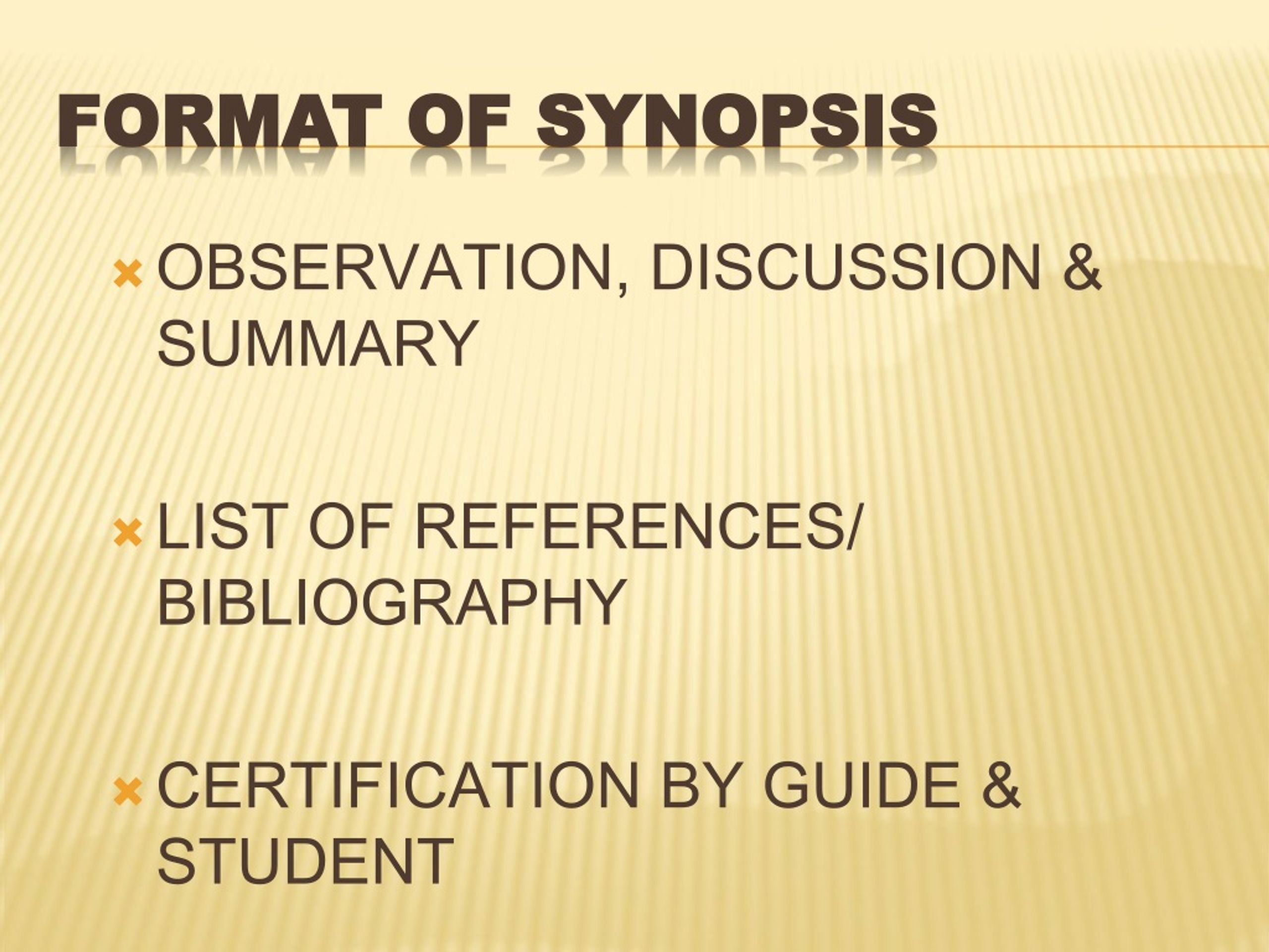 how to give synopsis presentation