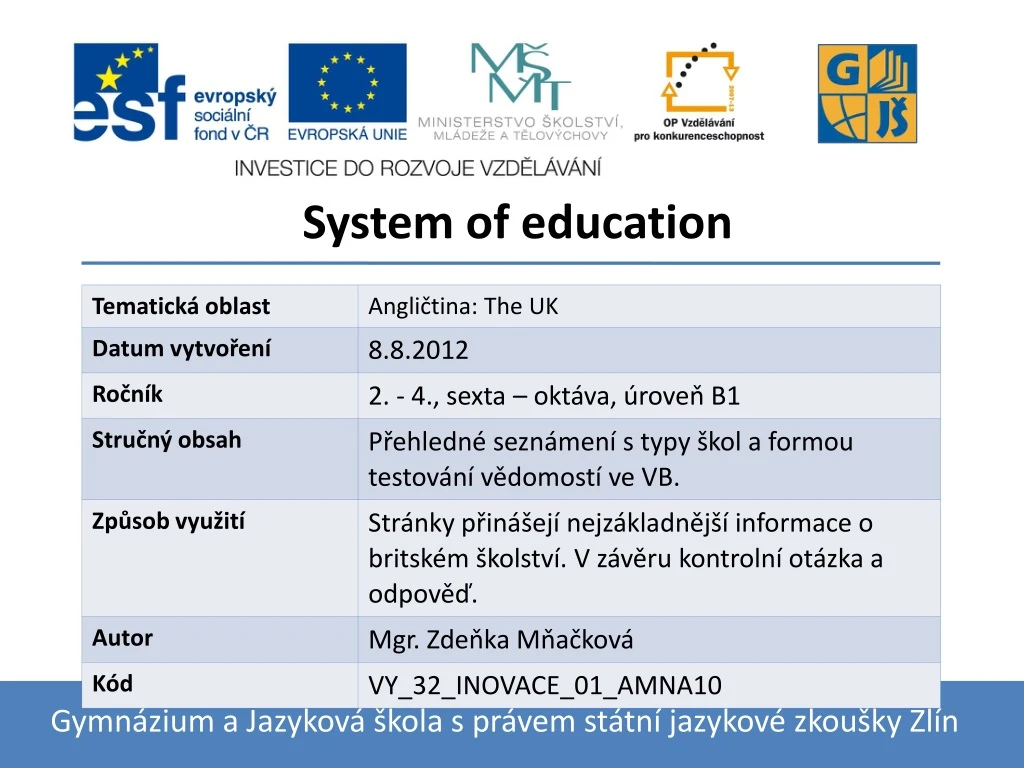 presentation on education system