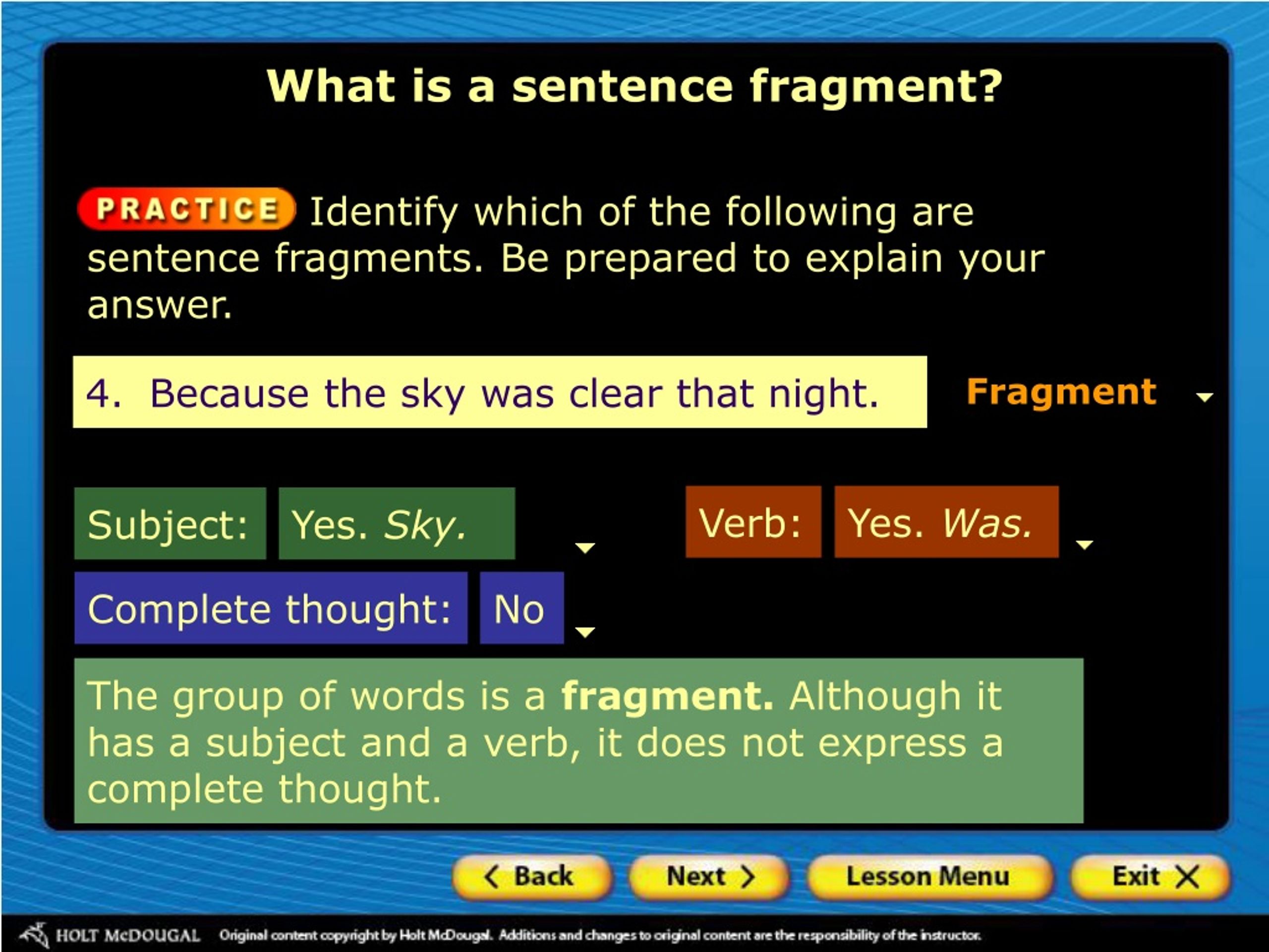 PPT Correcting Sentence Fragments PowerPoint Presentation Free 