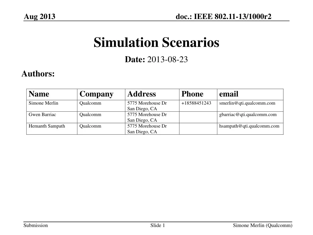 PPT - Simulation Scenarios PowerPoint Presentation, Free Download - ID ...