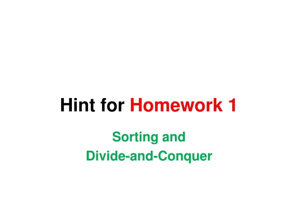 hint for homework 1 n.