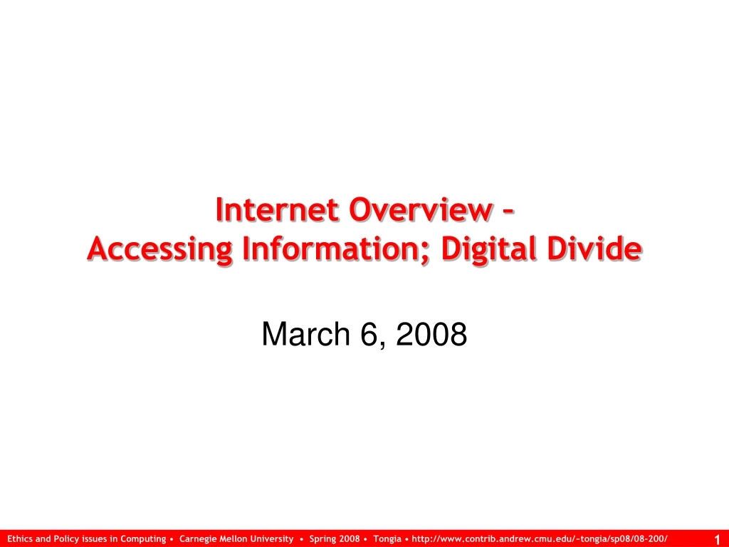 internet overview accessing information digital divide n.