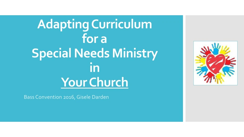 adapting curriculum for a special needs ministry in your church n.