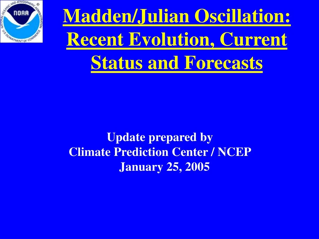 madden julian oscillation recent evolution current status and forecasts n.