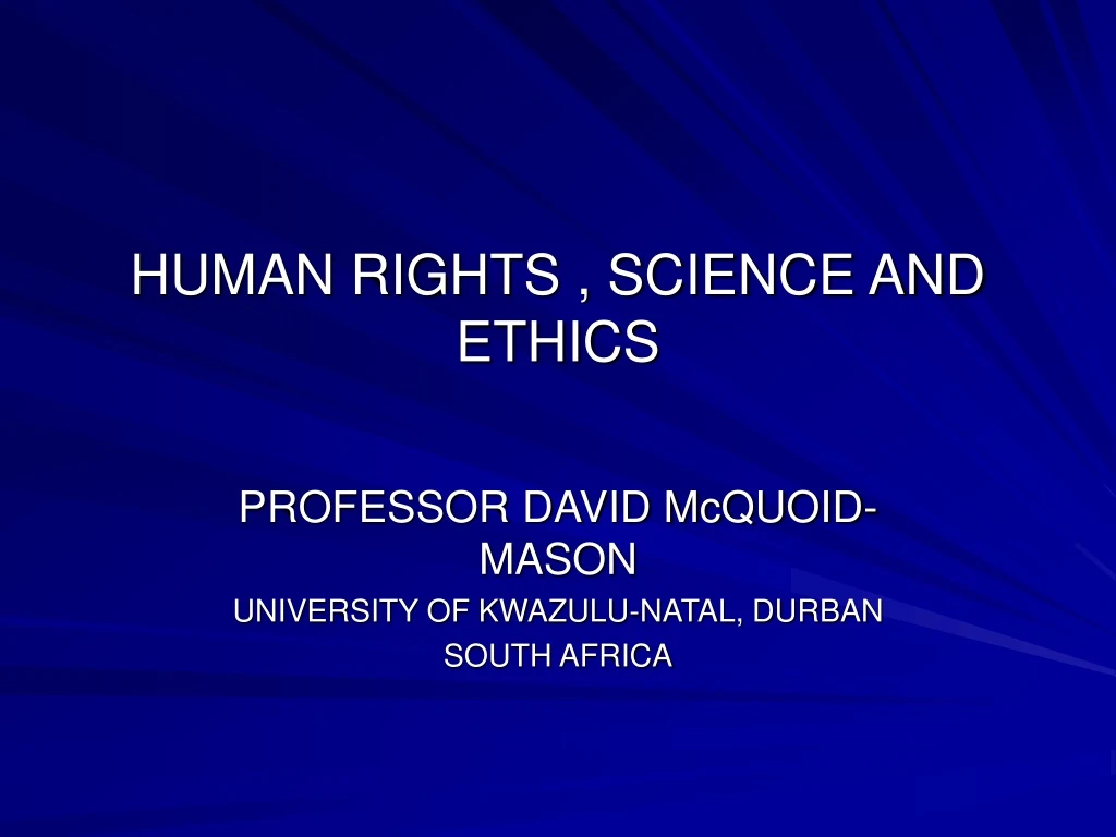 human rights science and ethics n.
