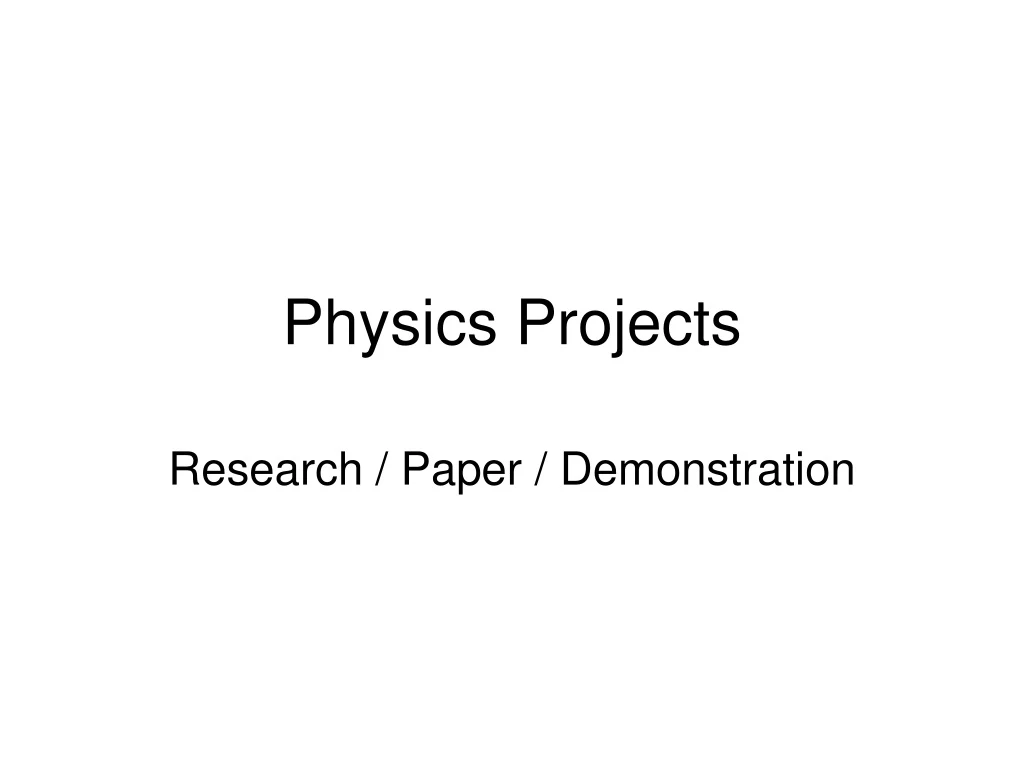 physics projects n.
