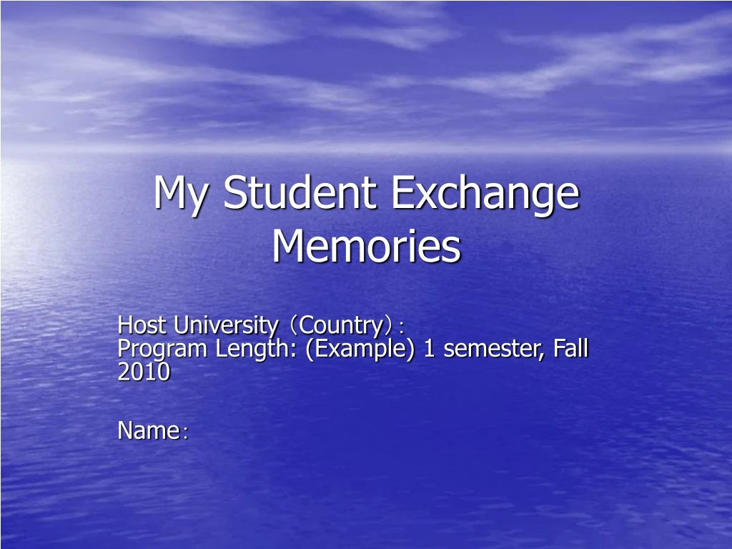 my student exchange memories n.